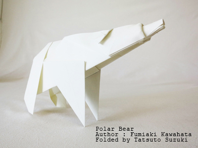 Photo Origami Polar bear, Author : Fumiaki Kawahata, Folded by Tatsuto Suzuki